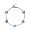 Bracciale Semi Rigido Brosway In Argento 925 Con Cubic Zirconia Blu Baguette E Bianchi Quadrati Fancy