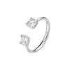 Anello Donna Regolabile Brosway In Argento 925 Con Cubic Zirconia Bianchi Quadrati Fancy