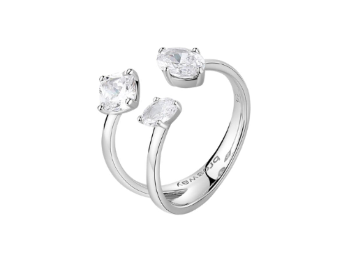 OHAYOO Bracciale E Anello Croce In Argento 925, Set Regalo Donna, Regolabile Con Zirconi - 2