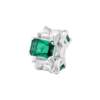 Charm Brosway In Argento 925 Con Cubic Zirconia Baguette Verdi Emerald E Bianchi Quadrati Fancy