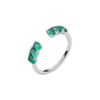 Anello Donna Regolabile Brosway In Argento 925 Con Cubic Zirconia Verdi Ovali Fancy