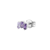 Mono Orecchino Donna Brosway In Argento 925 Con Cubic Zirconia Viola Baguette Fancy