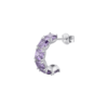 Mono Orecchino Donna Brosway A Cerchio In Argento 925 Con Cubic Zirconia Viola Quadrato Fancy