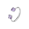 Anello Donna Regolabile Brosway In Argento 925 Con Cubic Zirconia Viola Quadrati Fancy