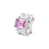 Charm Brosway In Argento 925 Con Cubic Zirconia Rosa Baguette E Bianchi Quadrati Fancy