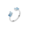 Anello Brosway Donna Regolabile In Argento 925 Con Cubic Zirconia Turchesi Baguette Fancy