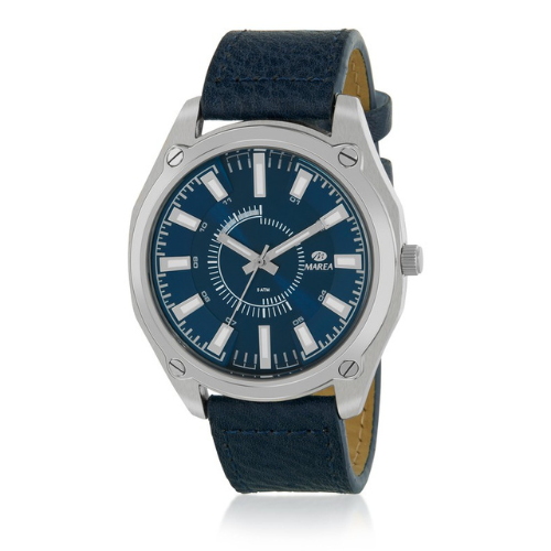 Orologio Uomo Marea In Acciaio E Pelle Solo Tempo Al Quarzo 3 - Verre Gioielli Orologio Uomo Marea In Acciaio E Pelle Solo Tempo Al Quarzo