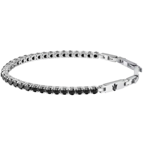 Bracciale Uomo Tennis Maserati In Acciaio E Zirconi Neri