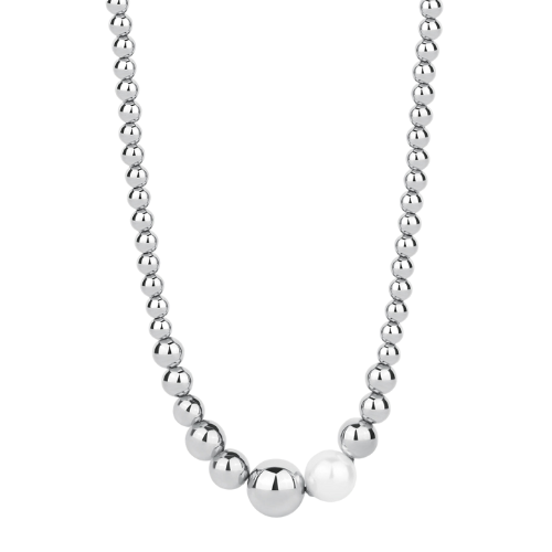 Collana Donna Brosway Con Sfere In Acciaio E Perla Di Conchiglia Perfect 3 - Verre Gioielli Collana Donna Brosway Con Sfere In Acciaio E Perla Di Conchiglia Perfect