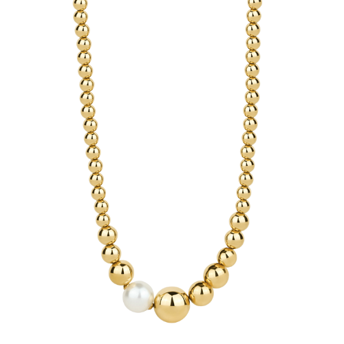 Purelei® Finesse Collana Donna In Acciaio Inossidabile Con Perle Di Conchiglia, Impermeabile, Regolabile 40-45 Cm, Gioiello Made In Hawaii