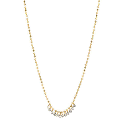 Collana Donna Brosway In Acciaio Dorato E Cristalli Bianchi