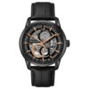 Orologio Uomo Bulova Meccanico Solo Tempo Sutton Skeleton In Acciaio Nero E Pelle