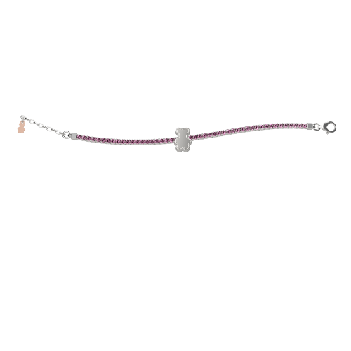 Bracciale Baby Tennis Nanan In Argento 925 Con Orsetto E Zirconi Rossi 3 - Verre Gioielli Bracciale Baby Tennis Nanan In Argento 925 Con Orsetto E Zirconi Rossi