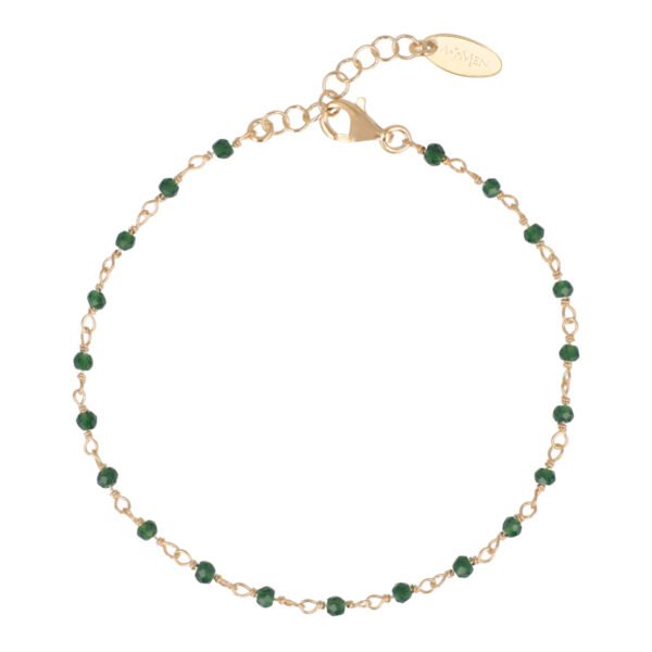 Bracciale Donna Amen Rosario In Argento 925 Dorato E Cristalli Verdi