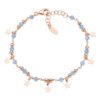 Bracciale Donna Amen Rosario In Argento 925 Rosato E Cristalli Azzurri Con Stelle Pendenti 1 - Verre Gioielli Bracciale Donna Amen Rosario In Argento 925 Rosato E Cristalli Azzurri Con Stelle Pendenti