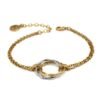 Bracciale Donna Boccadamo In Bronzo Placcato Oro Giallo Con Elementi Circolari