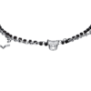 Bracciale Donna Luca Barra In Acciaio Doppio Filo Con Ip Nero E Cristalli Bianchi 2 Verre Gioielli - l'istituzione del gioiello