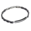 Bracciale Uomo Boccadamo Man In Acciaio Bicolore E Zirconi Neri