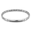 Bracciale Uomo Boccadamo Man In Acciaio Silver Con Piastra E Zirconi Neri