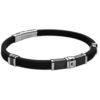 Bracciale Uomo Boccadamo Man In Caucciù Nero Con Elementi In Acciaio E Zirconi 2 - Verre Gioielli Bracciale Uomo Boccadamo Man In Caucciù Nero Con Elementi In Acciaio E Zirconi