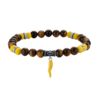 Bracciale Uomo Elastico Luca Barra Con Pietre Gialle E Occhio Di Tigre E Cornetto 1 - Verre Gioielli Bracciale Uomo Elastico Luca Barra Con Pietre Gialle E Occhio Di Tigre E Cornetto