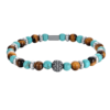 Bracciale Uomo Elastico Luca Barra Con Pietre Turchesi E Occhio Di Tigre 1 - Verre Gioielli Bracciale Uomo Elastico Luca Barra Con Pietre Turchesi E Occhio Di Tigre