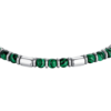 Bracciale Uomo Luca Barra In Acciaio E Sfere Verdi 1 Verre Gioielli - l'istituzione del gioiello