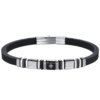 Bracciale Uomo Luca Barra In Silicone Con Acciaio E Rosa Dei Venti