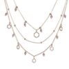 Collana Donna Multifilo Boccadamo In Bronzo Placcato Oro Rosa Con Charms Pendenti