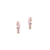 Orecchini Bimba Nanan A Cerchio In Argento 925 Rosato E Smalto Rosa A Cerchietto Con Orsetto Pendente