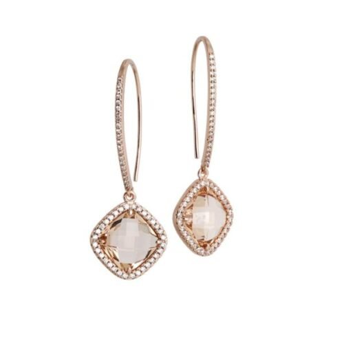 Orecchini Donna Boccadamo In Bronzo Placcato Oro Rosa Con Zirconi Bianchi E Cristallo Pesca 3 - Verre Gioielli Orecchini Donna Boccadamo In Bronzo Placcato Oro Rosa Con Zirconi Biancho E Cristallo Pesca