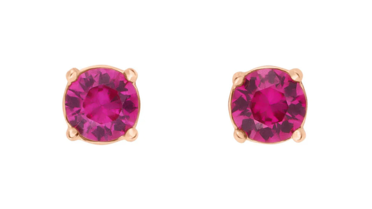 Orecchini Punto Luce Argento 925 Placcati Oro Rosa con Cristallo