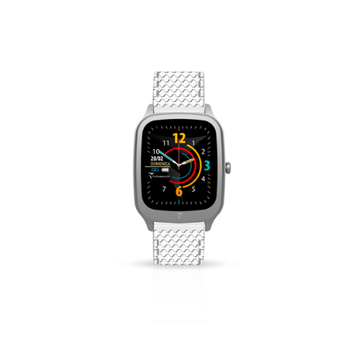 Techmade Smart Watch Uomo Vision Silver In Acciaio E Silicone Bianco