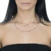 Collana Donna Multifilo Boccadamo In Bronzo Placcato Oro Rosa Con Charms Pendenti 2 Verre Gioielli - l'istituzione del gioiello