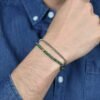 Bracciale Uomo Luca Barra In Acciaio E Sfere Verdi 3 Verre Gioielli - l'istituzione del gioiello