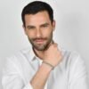 Bracciale Uomo Luca Barra Con Sfere In Acciaio E Pietre Turchesi 2 Verre Gioielli - l'istituzione del gioiello
