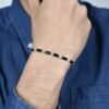 Bracciale Uomo Luca Barra In Acciaio Con Pietre Bianche E Nere 3 Verre Gioielli - l'istituzione del gioiello