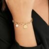 Bracciale Donna Luca Barra In Acciaio Dorato Con Quadrifoglio E Perla 3 Verre Gioielli - l'istituzione del gioiello