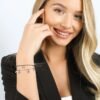 Bracciale Donna Luca Barra In Acciaio Doppio Filo Con Ip Nero E Cristalli Bianchi 3 Verre Gioielli - l'istituzione del gioiello