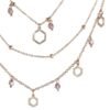 Collana Donna Multifilo Boccadamo In Bronzo Placcato Oro Rosa Con Charms Pendenti 1 Verre Gioielli - l'istituzione del gioiello