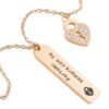 Collana Donna Stroili In Acciaio Rosato Con Cuore E Lucchetto E Cristalli Bianchi 2 Verre Gioielli - l'istituzione del gioiello