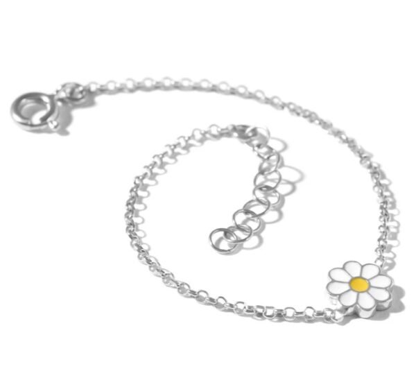 KINGWHYTE Bracciale Margherita In Argento Sterling 925 Regolabile: Gioiello Elegante Per Donne E Ragazze - Idea Regalo
