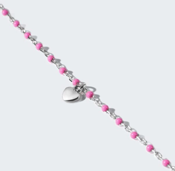 Bracciale Bambina Stroili In Argento 925 E Perline Rosa Con Cuore 4 Verre Gioielli - l'istituzione del gioiello