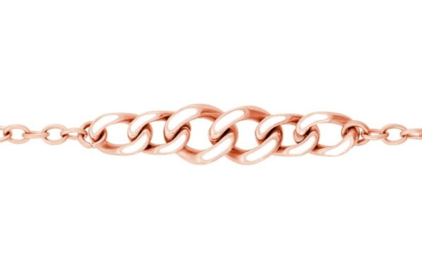 Bracciale Donna Stroili In Acciaio Rosato A Catena Groumette E Smalto Bianco 3 Verre Gioielli - l'istituzione del gioiello