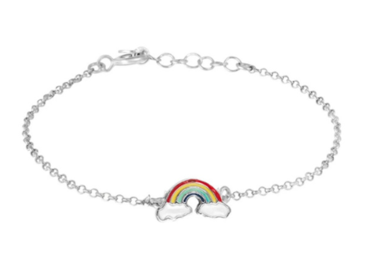 Bracciale Bambina Stroili In Argento 925 E Smalto Con Arcobaleno - Verre  Gioielli