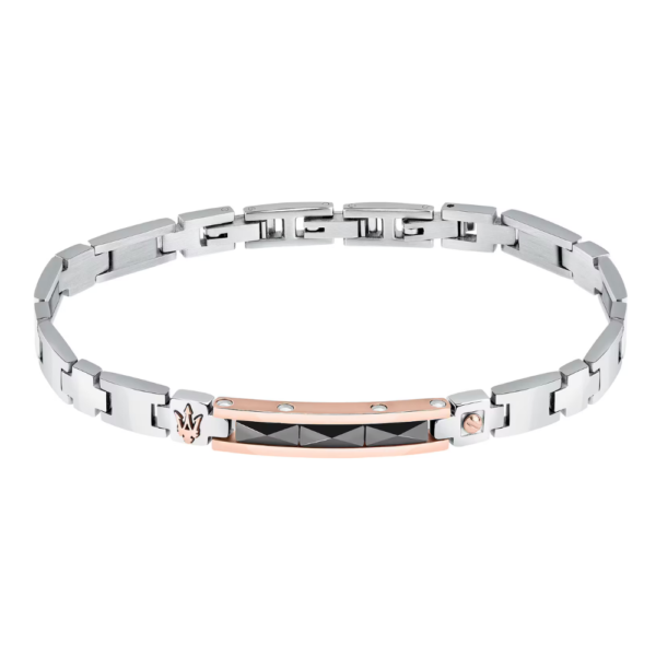 Bracciale Uomo Maserati In Acciaio E Ceramica Bicolore