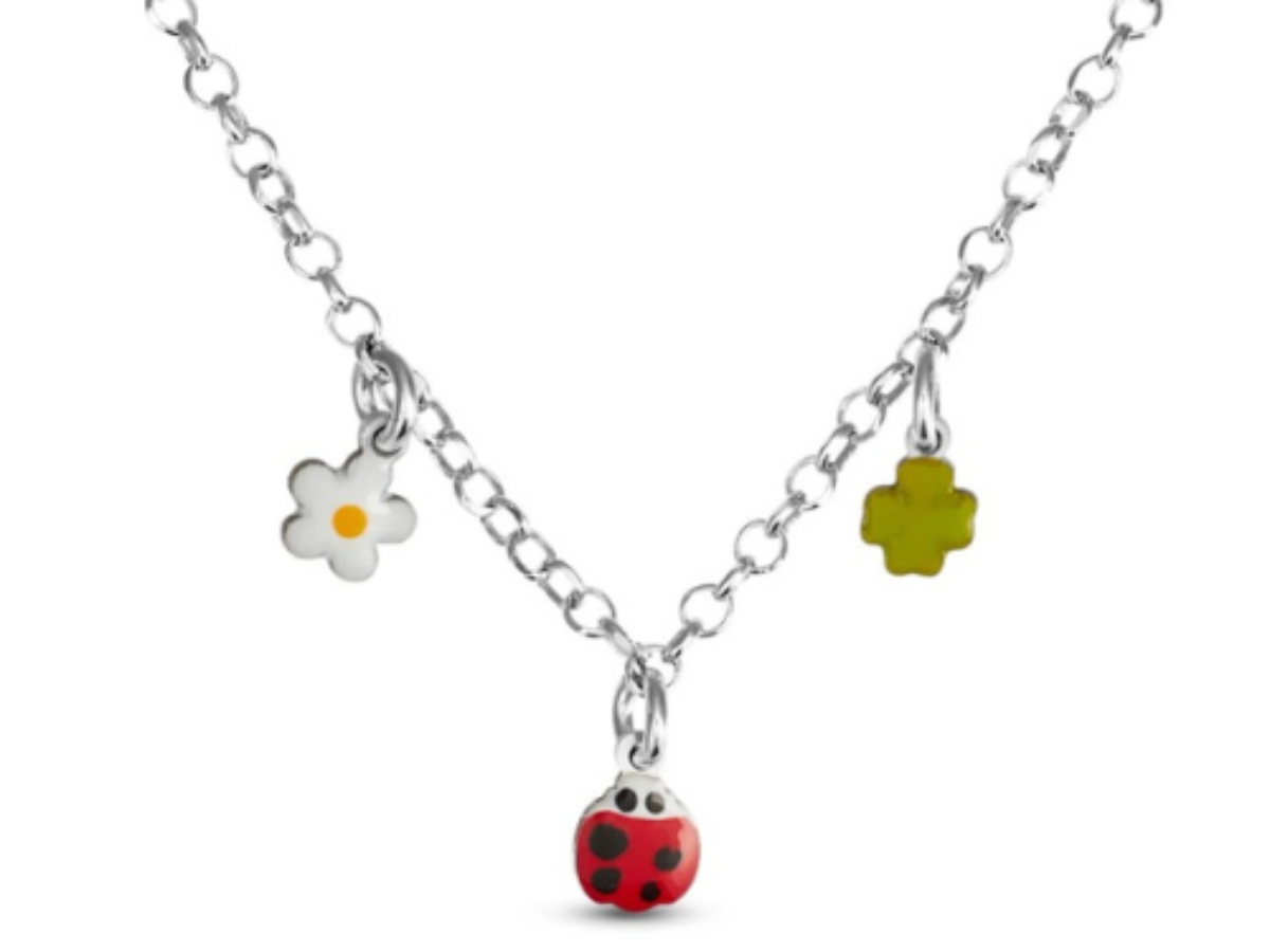 Collana Bambina Stroili In Argento 925 E Smalto Multicolor Con