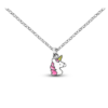 Collana Bimba Stroili In Argento 925 E Smalto Multicolor Con Unicorno