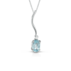 Collana Donna PG Gioielli In Oro Bianco 18 Kt Con Diamanti 0.01 Ct E Acquamarina 0.40 Ct