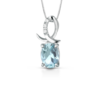 Collana Donna PG Gioielli In Oro Bianco 18 Kt Con Diamanti 0.015 Ct E Acquamarina 0.68 Ct